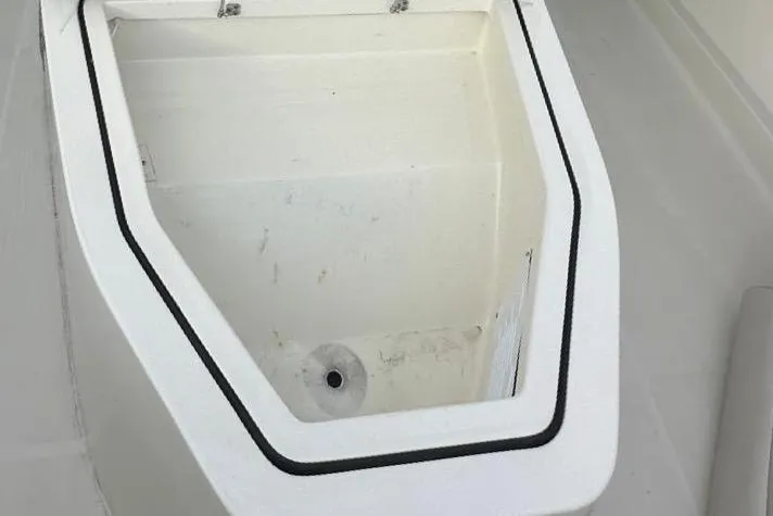 Slide: The Image of 2017 Hydra-Sports 4200 Siesta boat storage compartment, open and empty. - 14