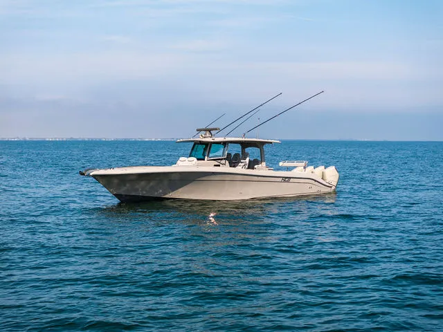 Slide: The Image of Control panel of a 2017 HCB 42 Siesta boat with Yamaha displays. - 45