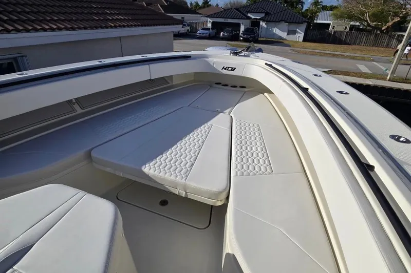 Slide: The Image of 2017 HCB 42 Siesta boat with spacious seating and sleek design. - 59