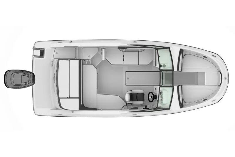 Slide: The Image of Manufacturer Provided Image: Top view of a 2018 Sea Ray SPX 210 OB boat layout. - 20