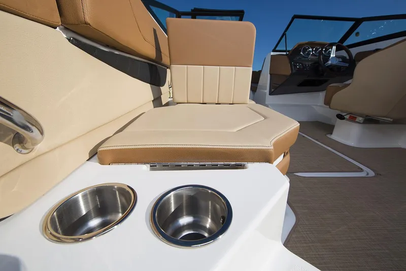 Slide: The Image of Manufacturer Provided Image: 2018 Sea Ray SPX 210 OB boat interior with open storage compartment. - 6
