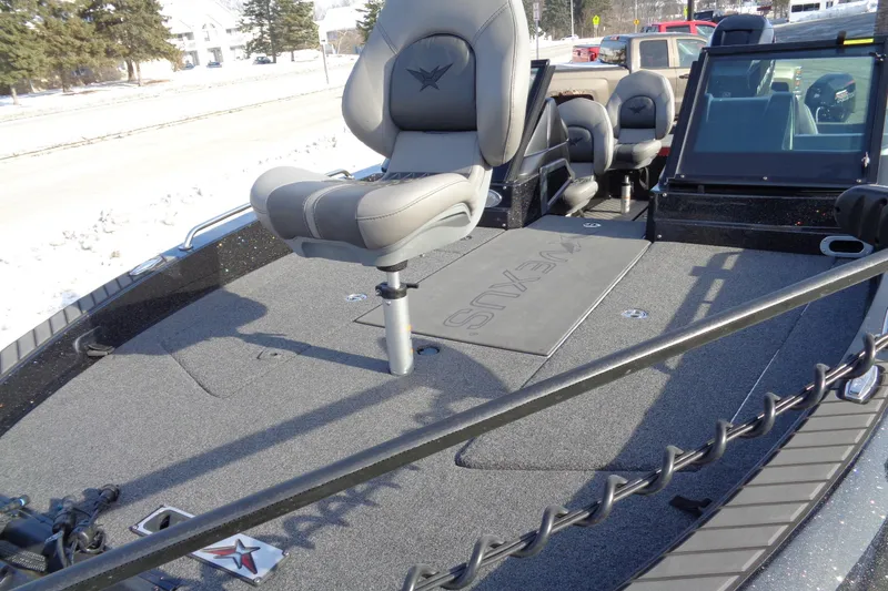 Slide: The Image of 2022 Vexus DVX 22 boat interior with seating and deck, showcasing modern design. - 18