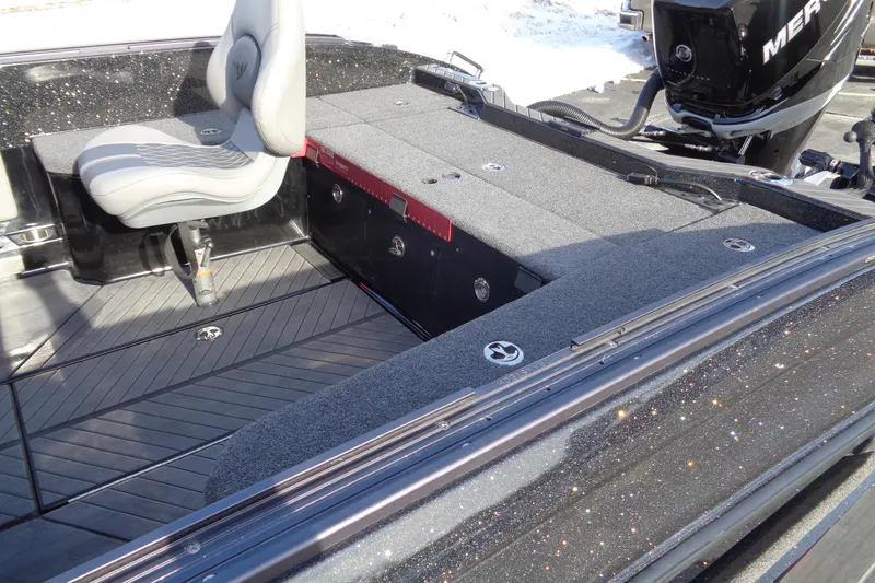 Slide: The Image of 2022 Vexus DVX 22 boat interior with seating and storage compartments. - 42