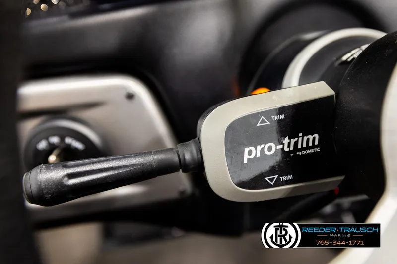 Slide: The Image of Close-up of 2024 Bass Tracker NitroZ20 Pro-Trim control lever by Dometic. - 37