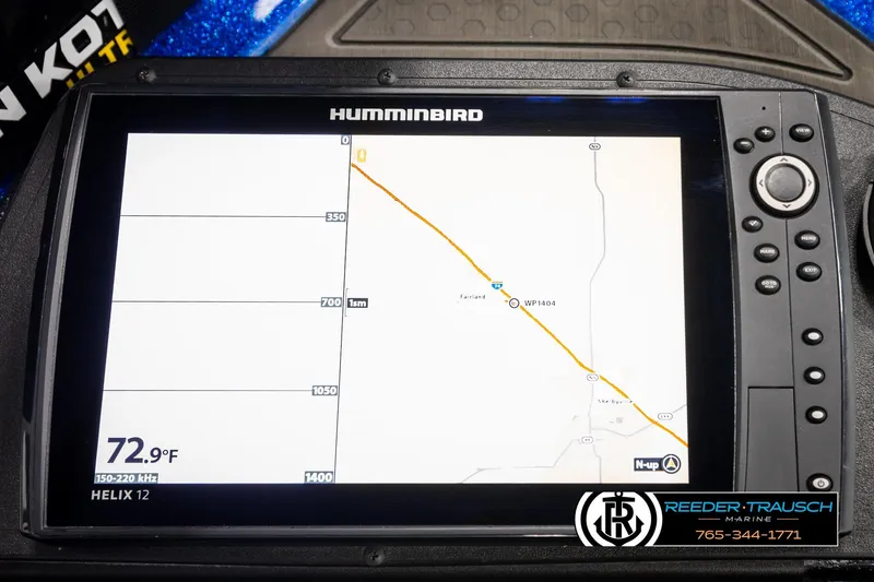 Slide: The Image of Humminbird Helix 12 GPS display on 2024 Bass Tracker Nitro Z20 boat. - 48