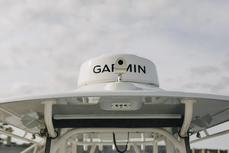 Slide: The Image of 2023 Yellowfin 32 Offshore boat with Garmin radar system. - 6