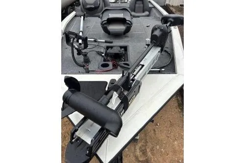 Slide: The Image of 2023 Tracker Pro Team 195 TXW Tournament Edition boat with advanced fishing equipment. - 6