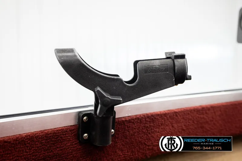 Slide: The Image of Rod holder on 1999 Lowe Sea Nymph V 179 SCX boat, Reeder-Trausch Marine branding. - 38