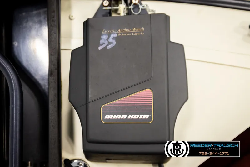 Slide: The Image of Minn Kota electric anchor winch on 1999 Lowe Sea Nymph V 179 SCX boat. - 40