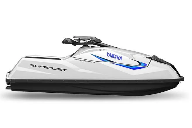 The Image of Manufacturer Provided Image: 2026 Yamaha WaveRunner SuperJet, sleek white design with blue accents, side view. - 0
