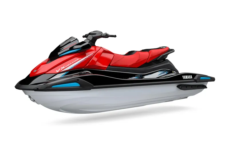 The Image of 2026 Yamaha WaveRunner VX Deluxe, red and black jet ski, side view. - 1