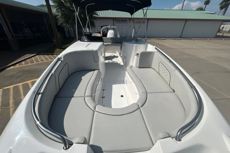 Slide: The Image of 2022 Sea Pro Citation 2400 boat with spacious seating and sleek design. - 18