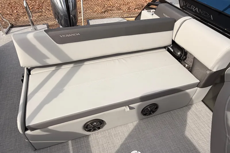 Slide: The Image of 2026 Veranda VR 235 VL boat seat with integrated speakers, showcasing luxury and comfort. - 13