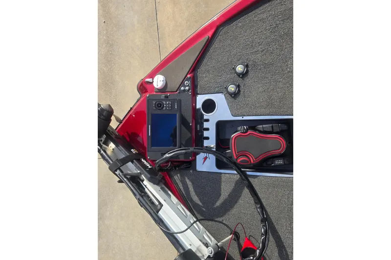 Slide: The Image of 2020 Vexus VX20 boat dashboard with electronic controls and foot pedal. - 9