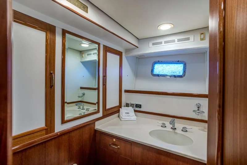 Slide: The Image of Luxurious bathroom interior of 2006 Grand Banks 59 Aleutian RP yacht. - 19