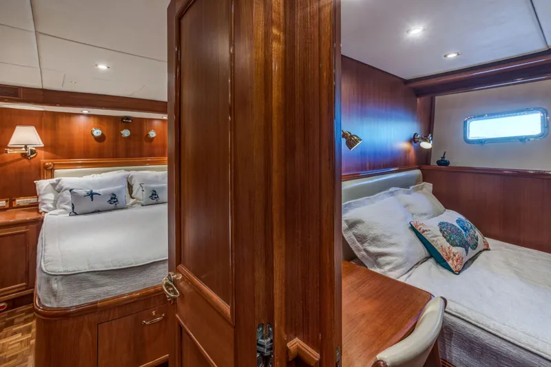 Slide: The Image of Luxurious 2006 Grand Banks 59 Aleutian RP yacht interior with cozy twin cabins. - 20