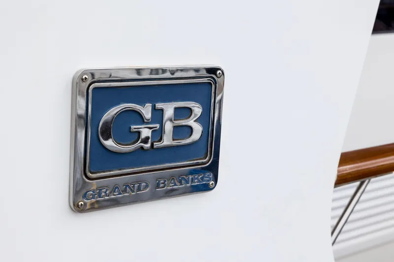 Slide: The Image of Grand Banks 59 Aleutian RP 2006 yacht emblem on white background. - 28