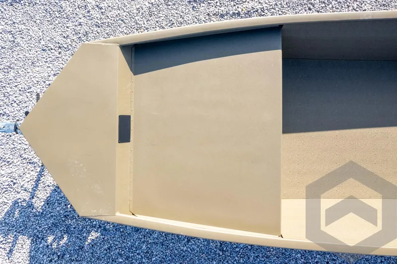 Slide: The Image of Top view of 2026 G3 Gator Tough 1548 VBW boat on gravel surface. - 25