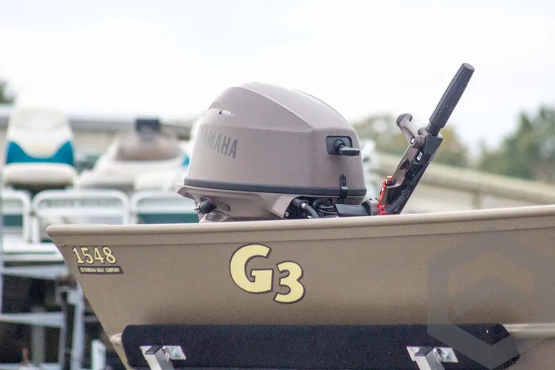 Slide: The Image of 2026 G3 Gator Tough 1548 VBW boat with Yamaha outboard motor. - 3