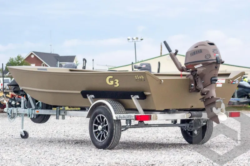 Slide: The Image of 2026 G3 Gator Tough 1548 VBW boat on trailer with Yamaha motor. - 5