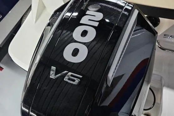 Slide: The Image of 2026 Sea Ray SPX 210 Outboard with 200 V6 engine detail. - 6