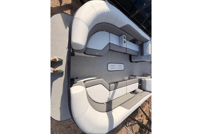 Slide: The Image of 2026 Veranda Vista Sport VS 25 RC boat interior with plush seating and modern design. - 4