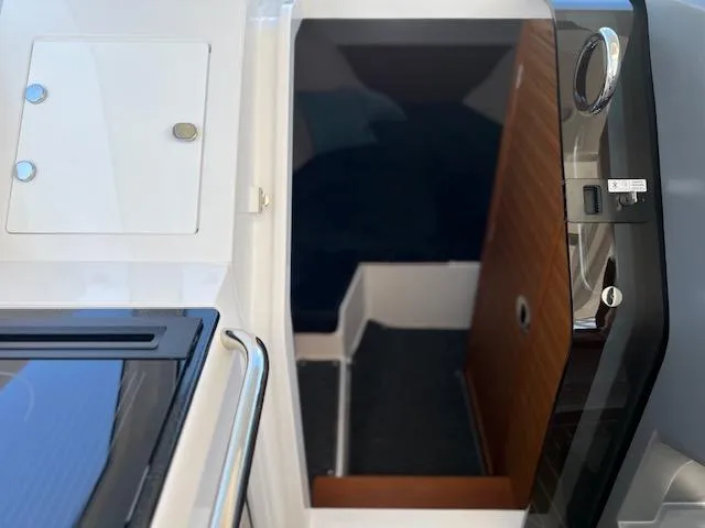 Slide: The Image of Interior cabin view of 2023 Nimbus W9 boat, featuring sleek design and modern amenities. - 20