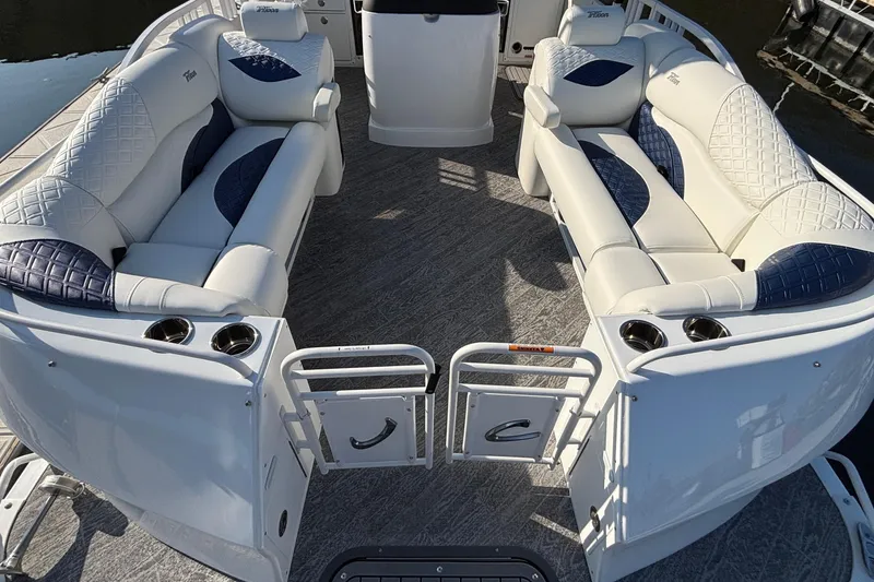 Slide: The Image of Luxurious seating on 2026 JC Sporttoon 26TT pontoon boat with elegant upholstery. - 53