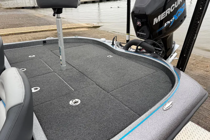 Slide: The Image of 2018 Blazer 625 Pro Elite boat with Mercury Pro XS engine at dockside. - 25