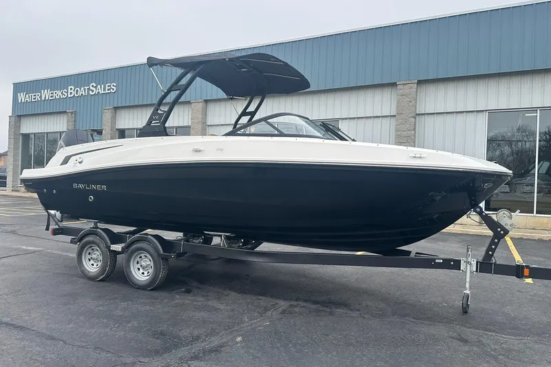 Slide: The Image of 2025 Bayliner VR6 Bowrider OB on trailer at Water Werks Boat Sales. - 2
