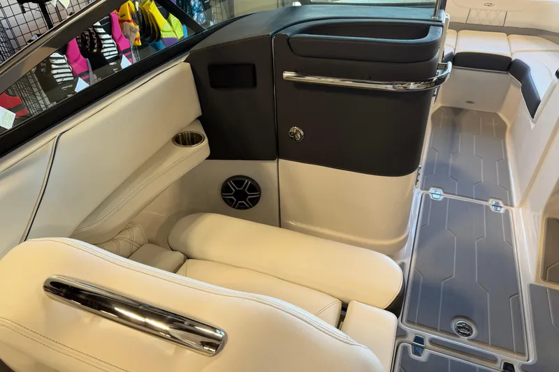 Slide: The Image of Luxurious interior of 2026 Regal LS6 Surf boat with plush seating and modern design. - 15