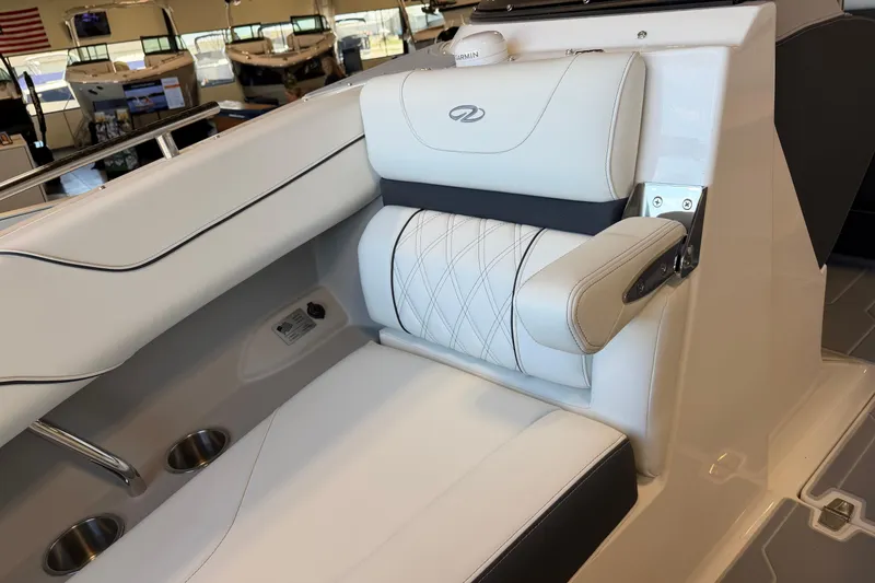 Slide: The Image of Luxury seating in 2026 Regal LS6 Surf boat with elegant white upholstery. - 22