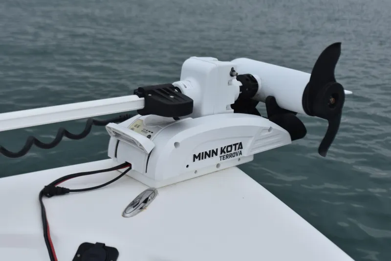Slide: The Image of Minn Kota Terrova trolling motor on 2020 Sea Pro 208 Bay boat. - 14