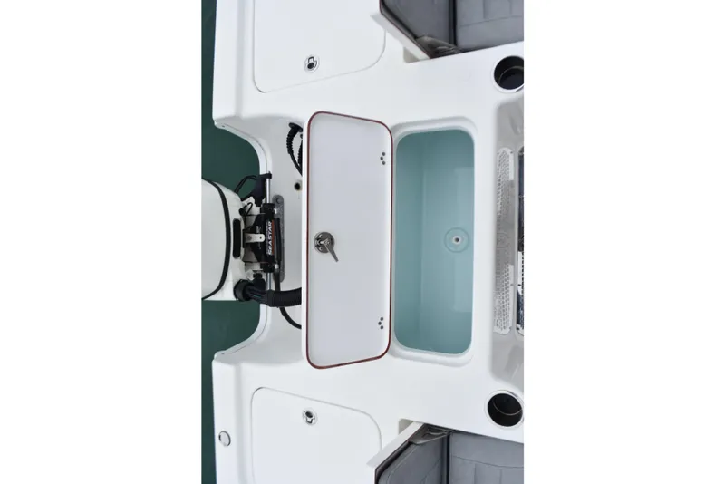 Slide: The Image of 2020 Sea Pro 208 Bay boat interior with storage compartments and seating. - 26