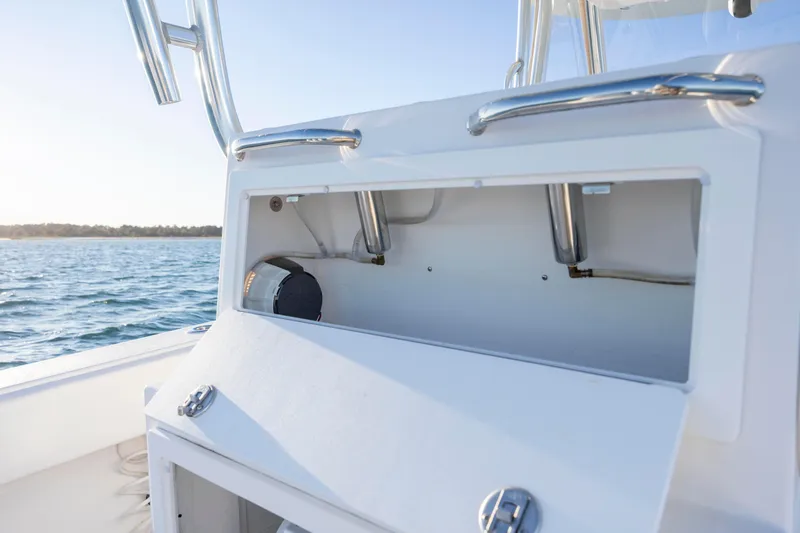 Slide: The Image of 2024 Onslow Bay 33 TE boat interior detail with ocean view. - 29