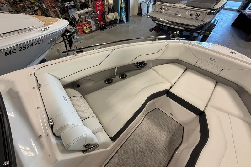 Slide: The Image of Luxurious interior of 2026 Regal LS4 boat with plush seating and modern design. - 15