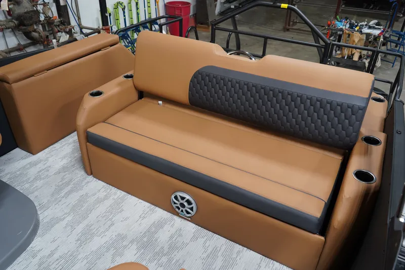 Slide: The Image of Luxurious seating in Sylvan L-3 ULZ 2026 pontoon boat. - 13