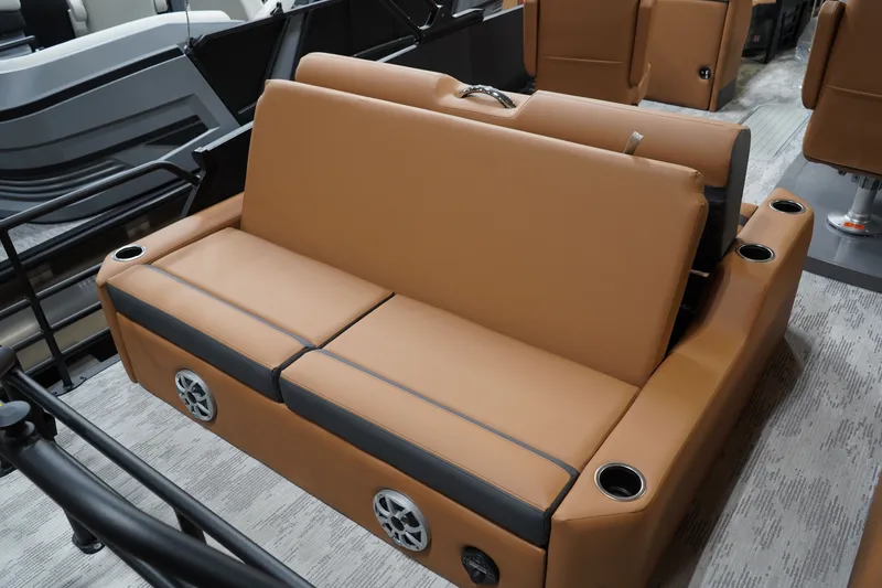 Slide: The Image of Luxurious seating in the 2026 Sylvan L-3 ULZ pontoon boat. - 7