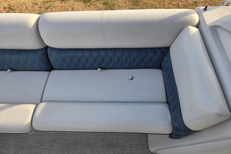 Slide: The Image of White and blue boat seat with a tear, Nepallo 20TL 2022 model. - 11