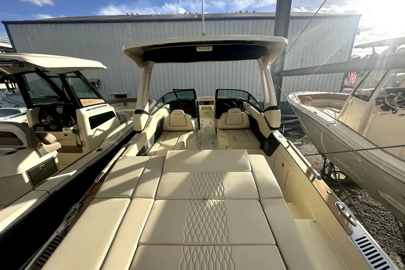 Slide: The Image of 2026 Chris-Craft Sportster 28 boat interior with luxurious seating and modern design. - 5