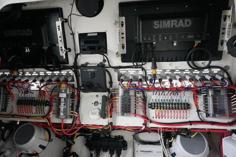 Slide: The Image of Electrical system of 2023 Insetta 35IFC boat with Simrad equipment and wiring. - 18