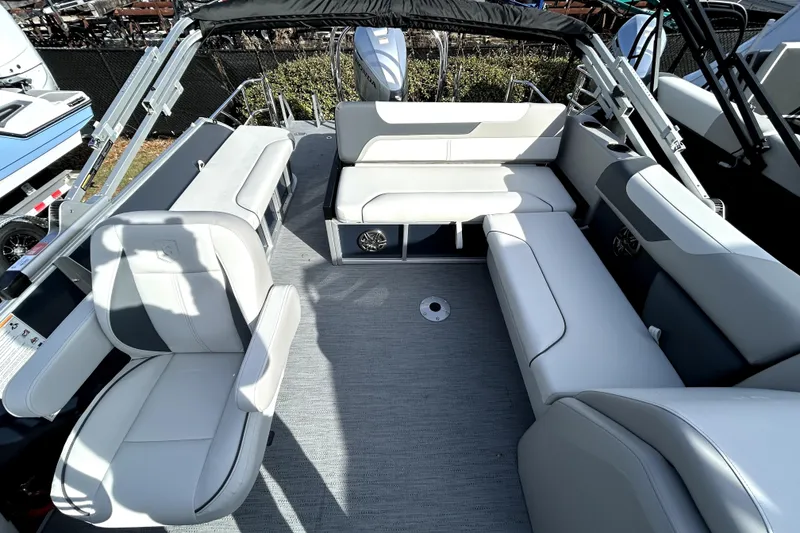 Slide: The Image of 2026 Godfrey Sweetwater 2286 SFL boat interior with spacious seating and modern design. - 9