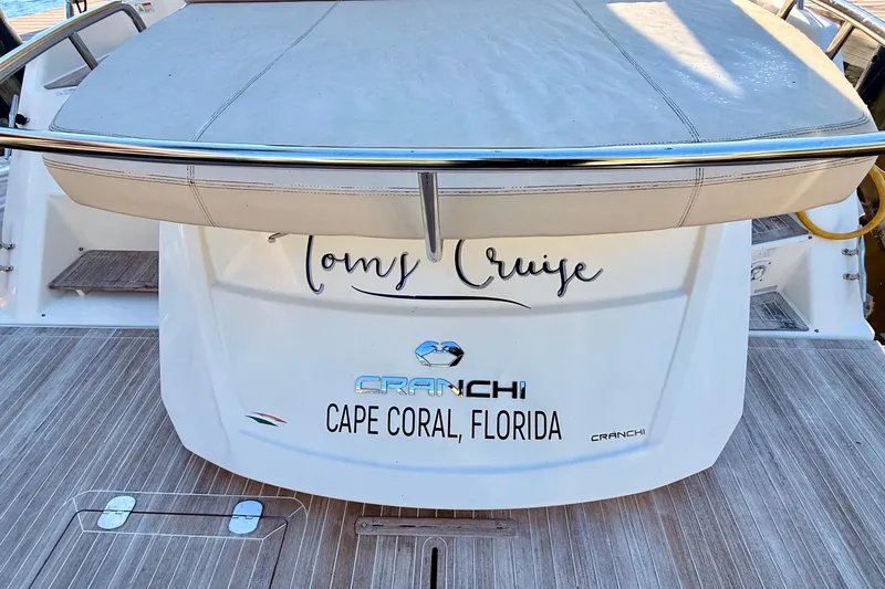 Slide: The Image of Cranchi M44 HT 2016 yacht docked in Cape Coral, Florida with open storage compartment. - 4