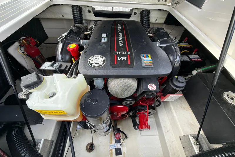 Slide: The Image of Engine compartment of 2018 Chaparral 267 SSX with Volvo Penta 380 V8 engine. - 35