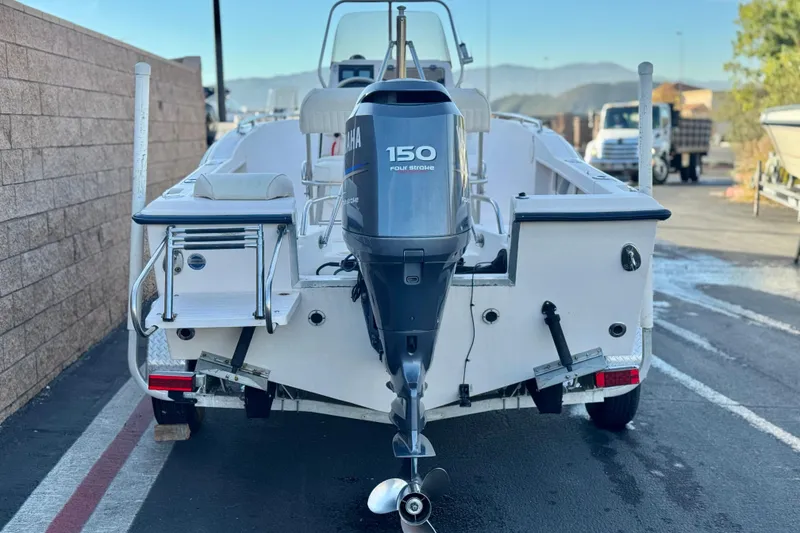 Slide: The Image of 2008 Grady-White Sportsman 180 boat with Yamaha 150 outboard motor, rear view. - 4
