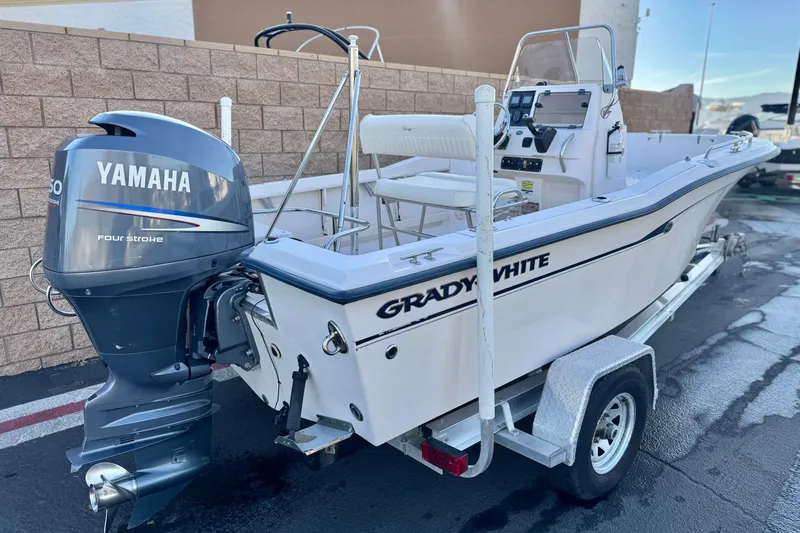 Slide: The Image of 2008 Grady-White Sportsman 180 boat with Yamaha outboard motor on trailer. - 5