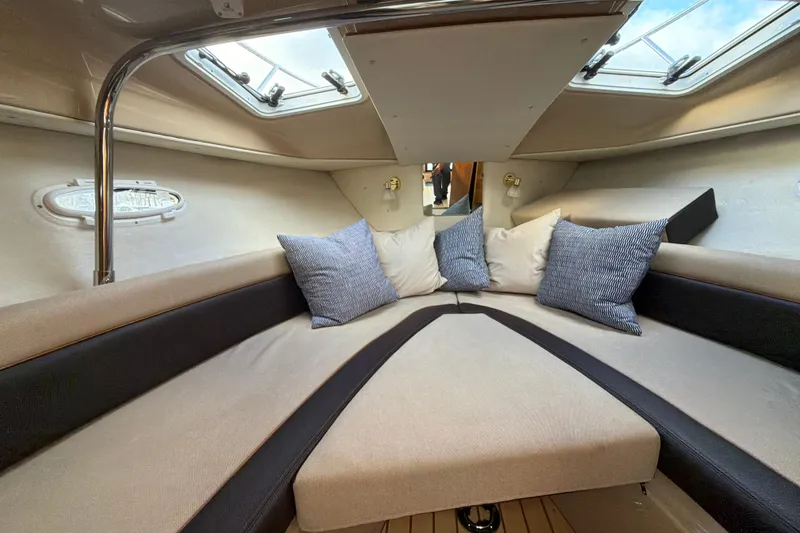 Slide: The Image of Interior cabin of 2016 Cutwater C-242 Coupe with cushions and skylight. - 38