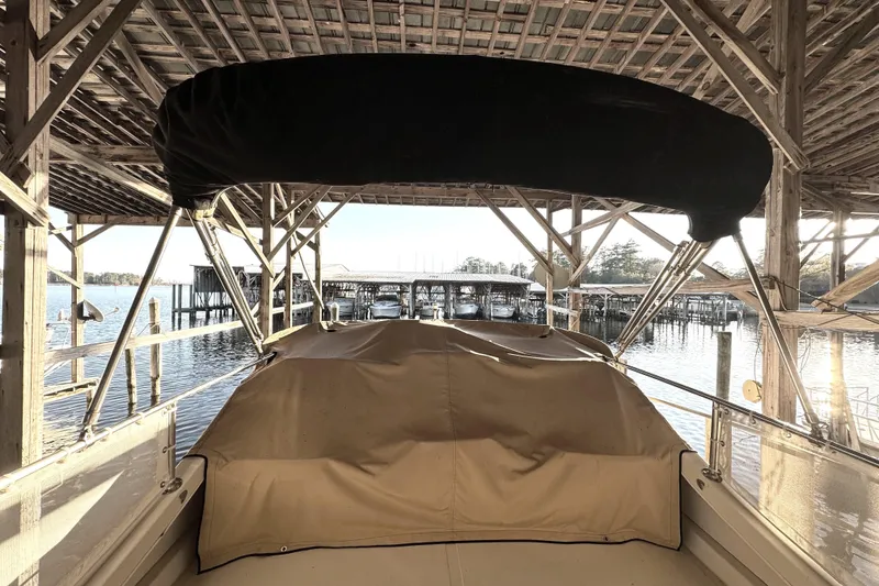 Slide: The Image of 2002 Camano Troll 31, custom cover protecting entire flybridge console - 13