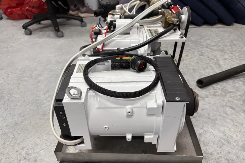 Slide: The Image of Engine component of a 2002 Camano Troll 31 boat, displayed indoors. - 68