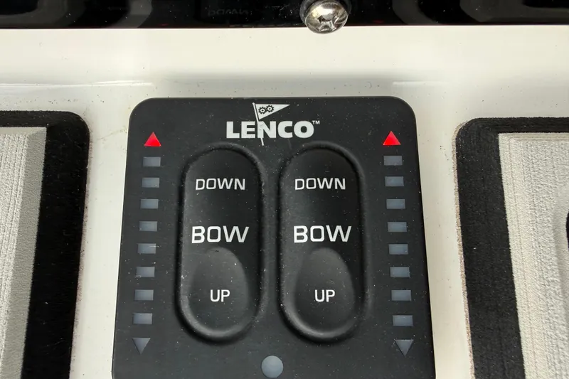 Slide: The Image of Lenco trim tab control panel on 2021 Sea Fox 228 Commander boat. - 19